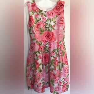The children’s Place pink green floral dress size large